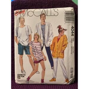 McCalls Sewing pattern4044 unisex jacket top pants short pattern